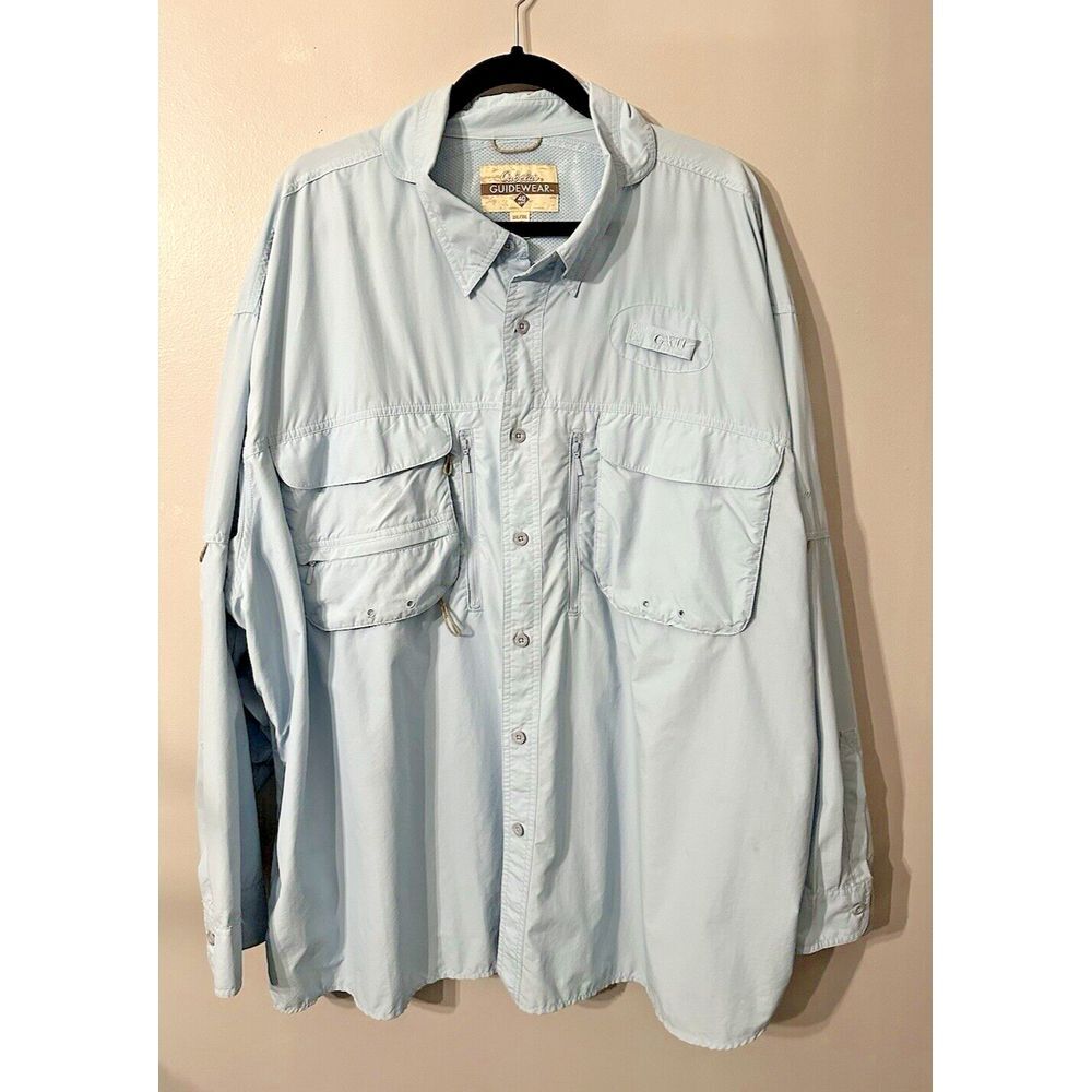 Cabela's‎ Guidewear 40 UPF Men's Light Jacket Size 3XL R Light Blue Gorpcore - Picture 2 of 9